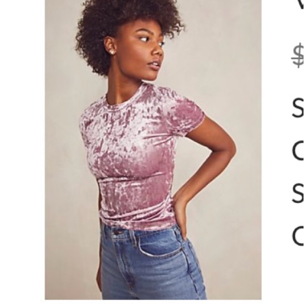 Free people velvet baby tee blush size medium new
